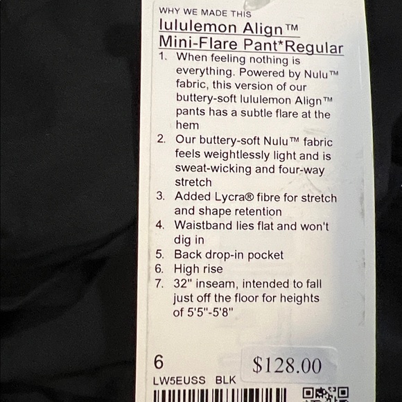 Lululemon Align HR MIni -Flare Leggings 32” Black 6,8,10,12 & 14 NWT - Picture 6 of 14